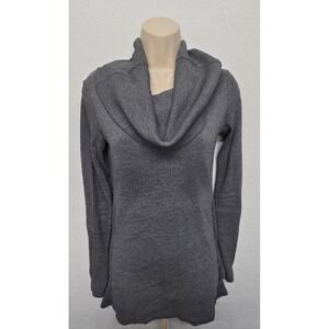Converse One Star Gray Funnel Cowl Neck Long‎ Sleeve Knit Top Tunic XS
